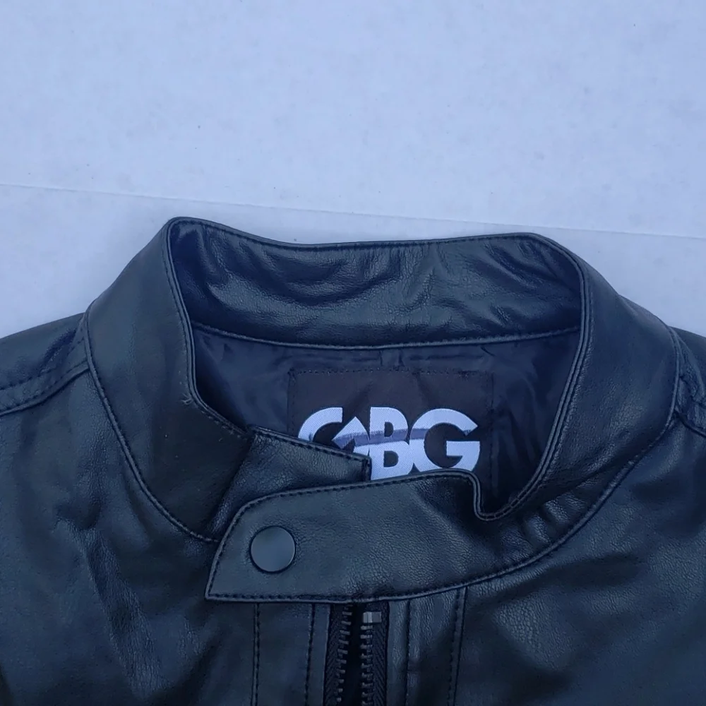 NEW G BY GUESS Hayward Faux-Leather Jacket SZ S